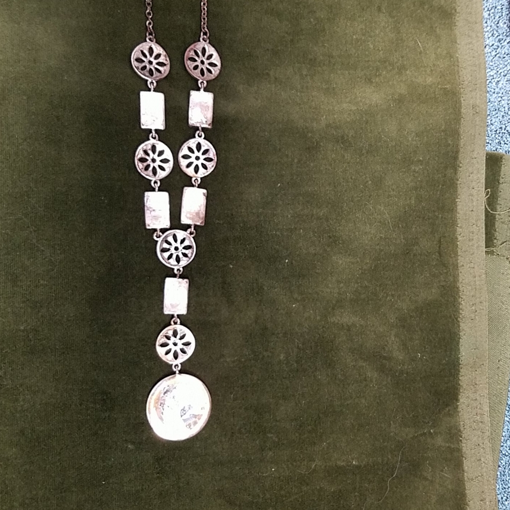 Silver & Onyx Medallion Necklace - image 5